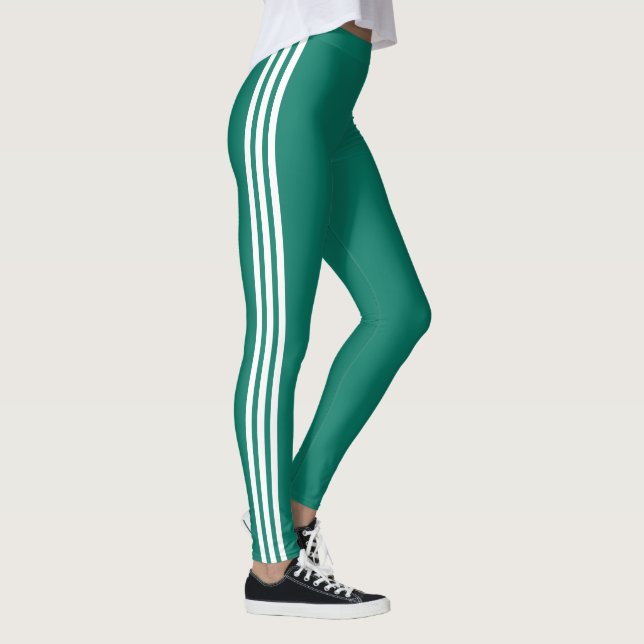 Side Stripe Emerald Green Leggings - Choose Colour (Right)