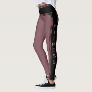 Side Stripe Leggings Text Fitness - Choose Colours