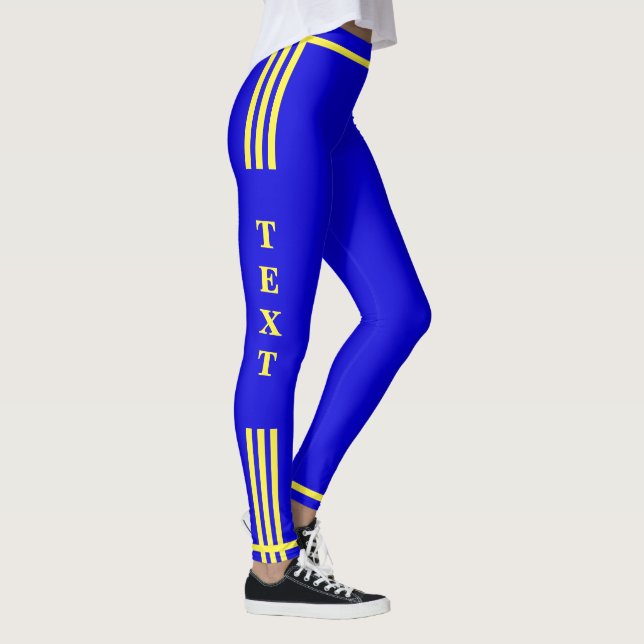 Side Stripe Sport Leggings Votre texte et couleurs (Droite)
