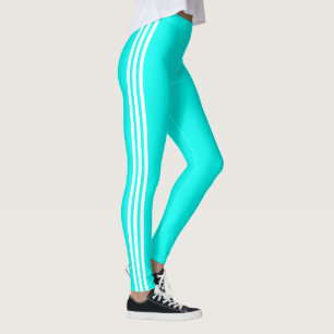 Side Stripe Teal Blue Leggings Choose Your Colours