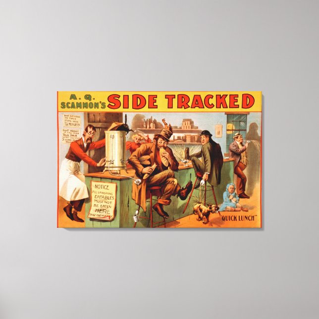 Side Tracked - Comical Caf� Scene Theatre Canvas Print (Front)