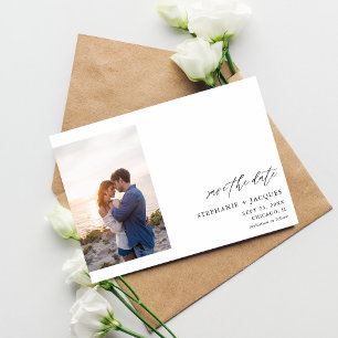 Side V Photo Modern Save the Date Invitation