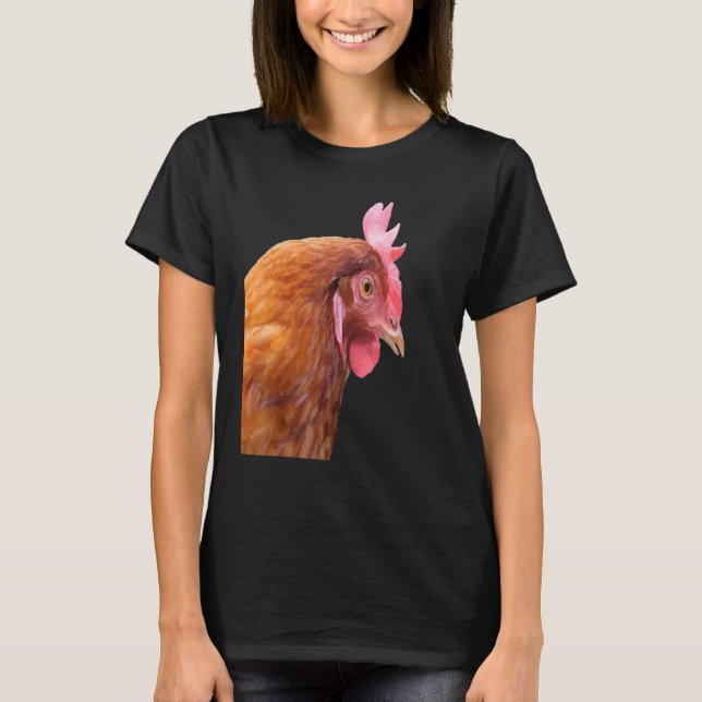 Side View Of A Farmyard Chicken Vector Style T-Shirt (Front)