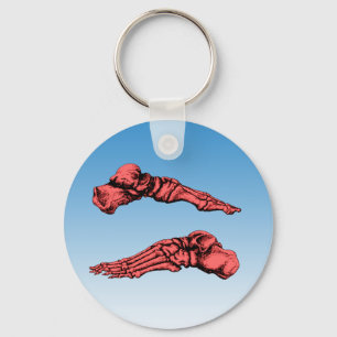 Side view of bones of the feet - red keychain