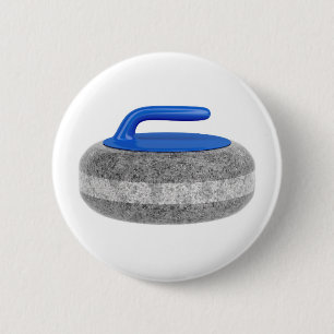 Side view of curling stone 2 inch round button
