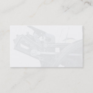 side view of old press business card