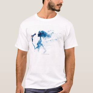 Side view of woman blow drying long hair T-Shirt