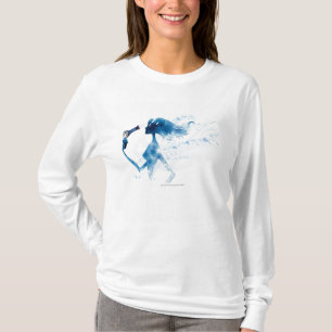 Side view of woman blow drying long hair T-Shirt