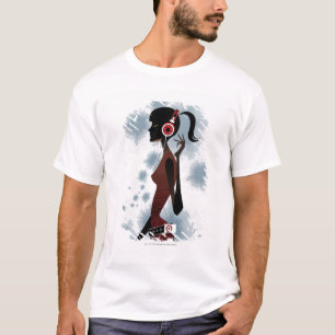 Side view of woman listening music T-Shirt