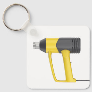 Side view of yellow electric heat gun keychain