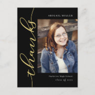 Side Writing Editable Colour Thank You Postcard