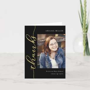 Side Writing Graduation Photo Thank You Card