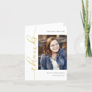 Side Writing Graduation Photo Thank You Card
