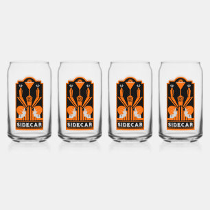 Sidecar Cocktail Art Deco Can Glass