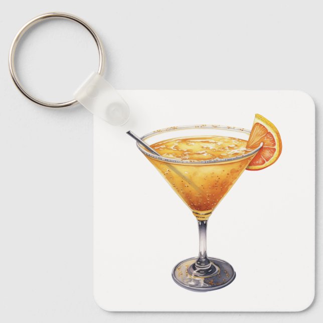 Sidecar Cocktail Drink Keychain (Front)