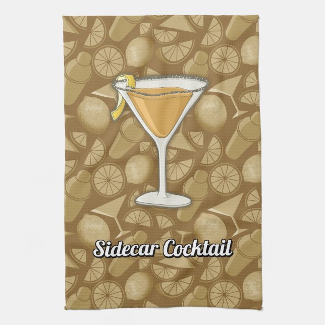 Sidecar cocktail kitchen towel (Vertical)