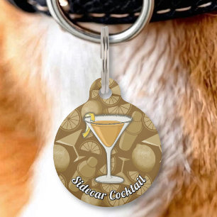 Sidecar cocktail pet tag