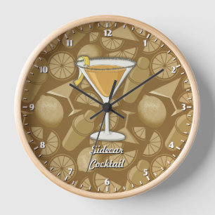 Sidecar cocktail wall clock