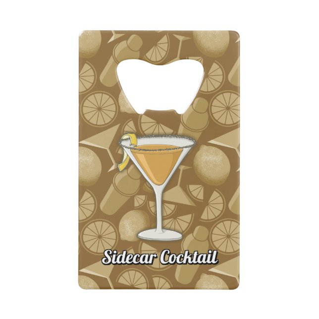 Sidecar cocktail wallet bottle opener (Front)