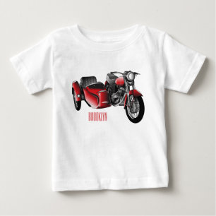 Sidecar motorcycle cartoon illustration baby T-Shirt