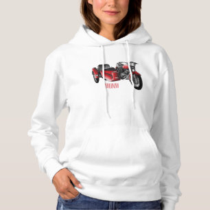 Sidecar motorcycle cartoon illustration hoodie