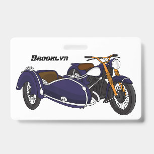 Sidecar purple motorcycle illustration badge