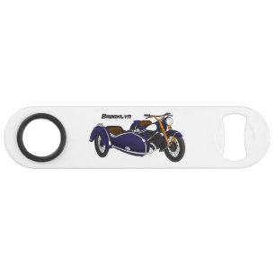 Sidecar purple motorcycle illustration bar key