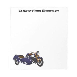 Sidecar purple motorcycle illustration notepad