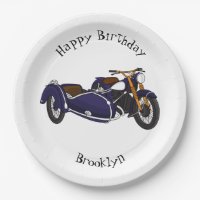Sidecar purple motorcycle illustration