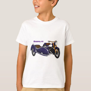 Sidecar purple motorcycle illustration T-Shirt
