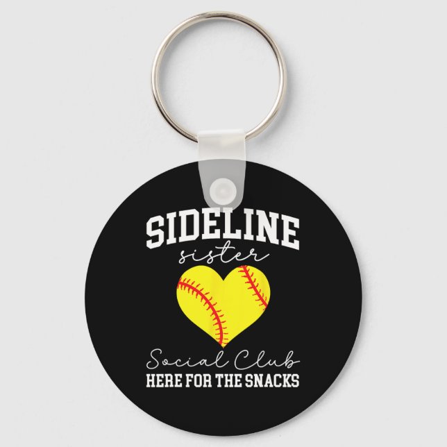 Sideline Sister Softll Sister Of A Softll Player  Keychain (Front)