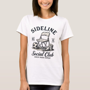 Sideline Social Club Cheer Snack Repeat Soccer Mom T-Shirt