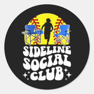 Sideline Social Club Softll Mom Of A Softll Player Classic Round Sticker