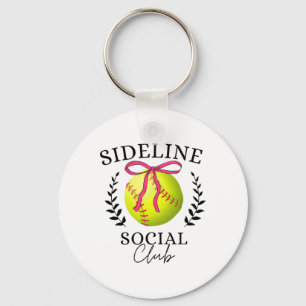Sideline Social Club Softll Mom Sister Brother Keychain