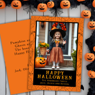 Sider Web Frame Custom Photo Happy Halloween Holiday Card