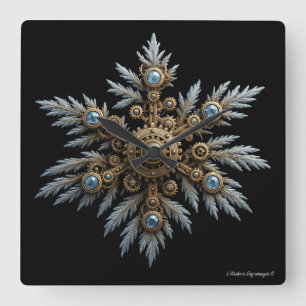 Sidera Flocon - Steampunk artifact - Square Wall Clock