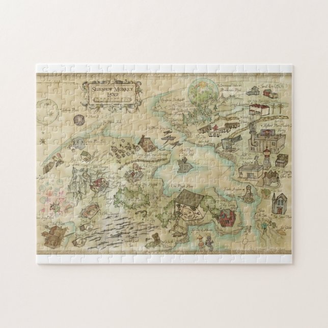 Sideshow Monkey World Map, puzzle (Horizontal)