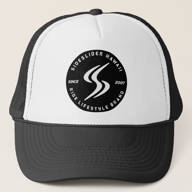 SIDESLIDER™ BRAND TRUCKER BLACK BADGE TRUCKER HAT (Front)