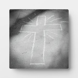 Sidewalk Art Chalk Cross Poster Plaque