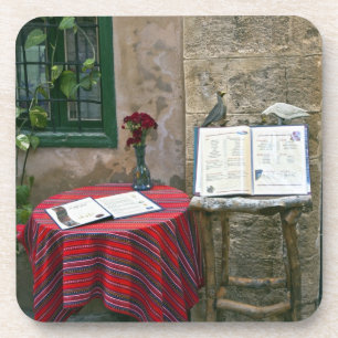 Sidewalk cafe, Chania, Crete, Greece Coaster