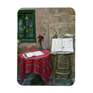 Sidewalk cafe, Chania, Crete, Greece Magnet