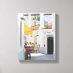 Sidewalk Cafe In Capri Canvas Print