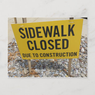 Sidewalk Closed Postcard