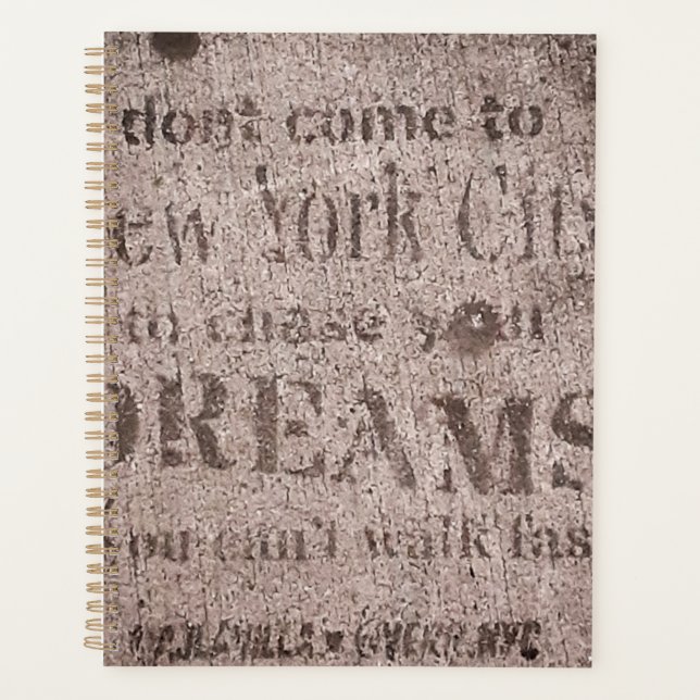 "Sidewalk Dreams-Little Italy, NYC" Planner (Front)