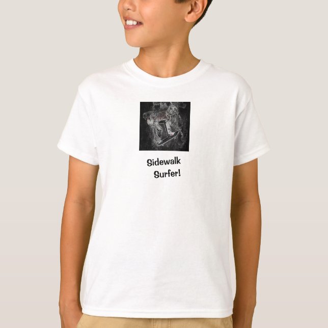 Sidewalk Surfer Pro Image White Skater T-Shirt (Front)