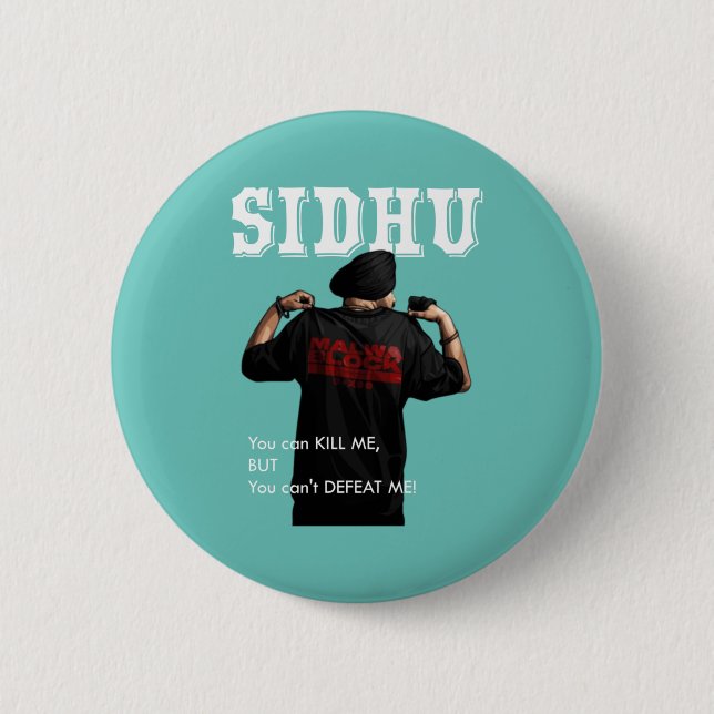 Sidhu Moosewala Desi Merch Punjabi  Pullover  2 Inch Round Button (Front)
