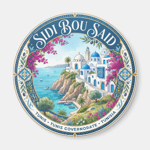 Sidi Bou Said Cliff Tunisia Magnet