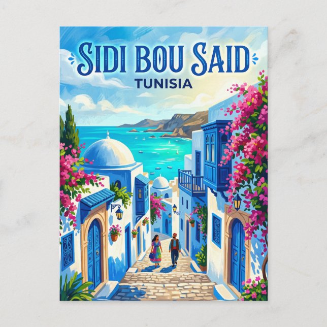 Sidi Bou Said Tunisia Postcard (Front)