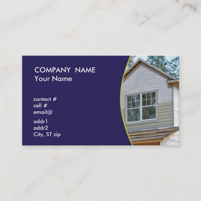 Siding on new home business card (Front)