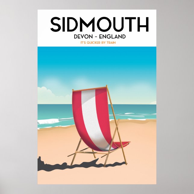 Sidmouth, devon, vintage travel poster (Front)